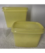 Vintage Tupperware #1243 Yellow Shelf Saver Storage Containers Lot Of 2 - $13.87 CAD