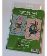 WinCraft Feliz Jardinería Gnomo Carretilla Doble Cara Jardín Bandera - $272.11 MXN