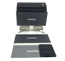 Chanel Sunglasses 4287-T c.124E1 Silver Square Frames with Gradient Gree... - $544.49