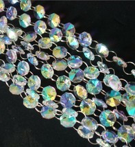 33FT 10m AB Color K9 Crystal Beads Garland Chandelier Hanging Wedding Curtain - £31.23 GBP