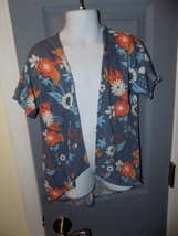 LuLaRoe Bianka Blue Flower Print Girls Size 1 Kimono Fits 2T-5 NWOT - $21.90