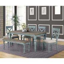 Roundhill Furniture Prato 6-Piece Table Set with Cross Back Chairs and D... - £1,537.23 GBP