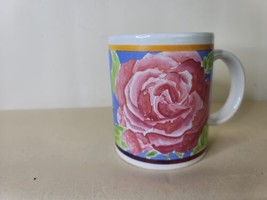 Gorgeous Pastel Roses Theme Mug Cypress Point Trading  Vintage 4 Inches - £11.89 GBP