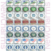 40 MEGA Italian Charms Patriotic, Military, &amp; Flags (Double Size 18mm ) MIX119 - £15.41 GBP