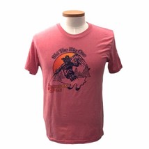 Vintage 1980s Jackson Hole Ski The Big One Men&#39;s T-Shirt Pink 50/50 Made... - £47.63 GBP