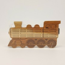 Train Engine Locomotive Cribbage Board Cherry Wood Maple Landmark U.S.A. - £13.62 GBP