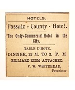 1895 Passaic County Hotel Victorian Advertisement New Jersey Whitehead F13M - €17,17 EUR 1895 Passaic County Hotel Victorian Advertisement New Jersey Whitehead F13M - €17,17 EUR