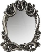 Gothic Mirror Home Accent Décor, Kraken Antique Inspired Silver Tone Hand - $39.99