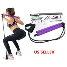 Portable Pilates Stick Muscle Toning Bar Pilates Bar Kit with Resistance... - $15.99