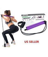 Portable Pilates Stick Muscle Toning Bar Pilates Bar Kit with Resistance Bands - $15.99