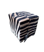 Real Zebra Ottoman Cube 20 H X 20 X 20&quot; Zebra Skin Hair-on Ottoman # W - $17,808.84 MXN