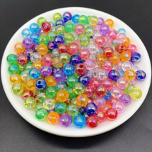 100pcs 8mm Multicolor Round Plastic Beads  - New - £6.37 GBP