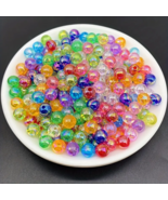 100pcs 8mm Multicolor Round Plastic Beads  - New - £6.25 GBP