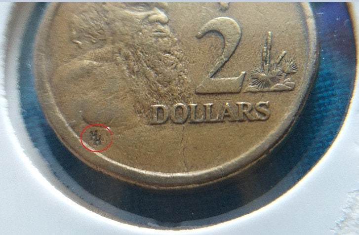 Primary image for Rare 2 Dollar Coin Australian 1988 HH initials