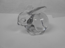 Vintage Biedermann Clear Glass Rabbit Bunny Petite Taper Candle Holder Taiwan - £4.66 GBP