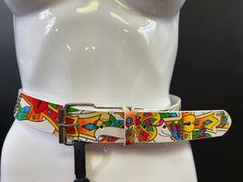 Genuine Leather Colorful Design Belt With Buckle Closure Size S SKU 7146 - $38.21