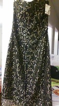 MILLY of New York black lace/gold Nylon/Polyamine Strapless dress size 2 - £119.93 GBP