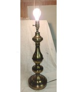 Vintage Metal Brass Color Candlestick Desk Table Lamp 30.5 Inch Tall - £31.92 GBP