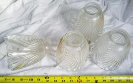 VTG Lot of 4 Clear Cable Glass Lantern Lampshade Wall Chandelier Firepla... - £125.35 GBP