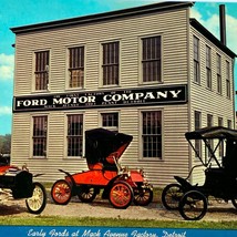 Vintage Early Ford Cars Postcard Historic Mack Ave Factory Dearborn MI Unposted - £10.35 GBP