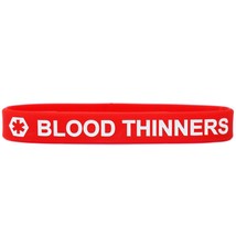 Blood Thinner Medical Alert Wristband Bracelet in Red with White Text - $2.85