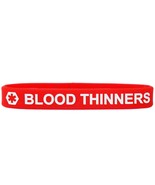 Blood Thinner Medical Alert Wristband Bracelet in Red with White Text - $13.51 CAD