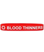 Blood Thinner Medical Alert Wristband Bracelet in Red with White Text - £2.27 GBP