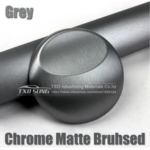Prem Grey Matte Chrome Brushed lic Vinyl Film Sticker Bubble Free Brushed lic Ca - £74.46 GBP