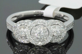 2.80Ct Round Cut Three Simulated Diamond Engagement Ring 14k White Gold Size 7.5 - £220.84 GBP