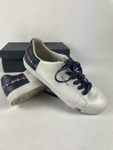 Tommy Hilfiger Sneakers Sz 9.5  TWLADDIN White Faux Leather Shoes Lace Up - £31.96 GBP