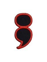 Semicolon Semi-Colon Embroidered Iron On / Sew On Patch 1.0&quot; x 2.0&quot; - £1.94 GBP