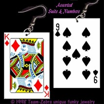 Funky Novelty Blackjack Playing Cards Earrings Poker Game Casino Costume Jewelry - £5.48 GBP