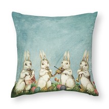 Mondxflaur Retro Rabbit Pillow Case Covers for Sofas Polyester Decorative Home - £8.78 GBP+