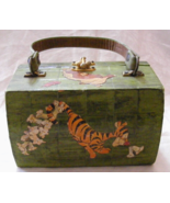 Vintage Imprinted Basket Weave Purse Felt Leather Handle Whinnie The Poo... - €27,35 EUR