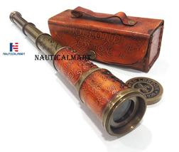 Brass Nautical Antique Working Telescope/Spyglass Replica in Leather Box, with G - £39.16 GBP