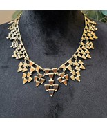 Womens Brown Gold Tone Triangle Shaped Linked Necklace with Lobster Clasp - $36.55 CAD