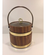 Vintage Gold and Wood Look Ice Bucket With Lid - £11.98 GBP
