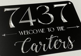 Engraved Personalized Custom House Home Number Street Address Welcome Sign 10x7 - $25.95