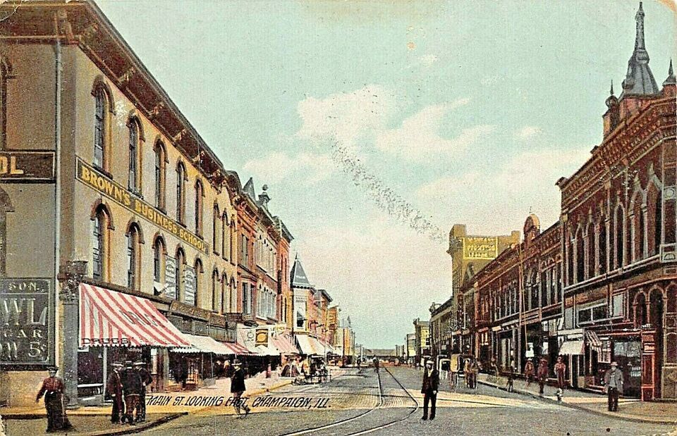 Primary image for Champaign Illinois ~ Principal Street Looking East-Storefronts ~1908 Photogra...