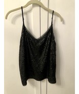 JOIE &#39;Gowa&#39; Sequin Silk Cami Top Black, Caviar, Medium - $57.73 CAD