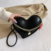 2023  Chain Small Clutch Heart-shaped PU Leather Crossbody  Sling Bag for Women  - £144.84 GBP