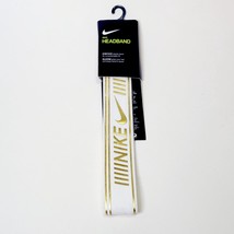 Nike Metallic Headband White &amp; Gold Unisex One Size NEW - £11.25 GBP
