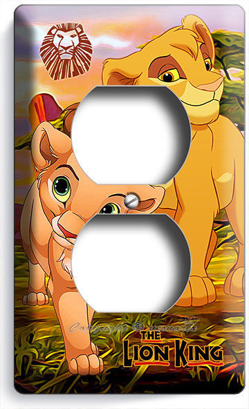 LION KING BABY SIMBA AND NALA OUTLET WALL PLATE COVER INFANT NURSERY ROOM DECOR
