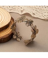 Bohemian Flower Cuff Bracelet Open Bangle - £11.77 GBP