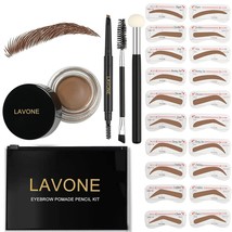 Eyebrow Stamp Stencil Kit for Eyebrows  Brow Stamp Trio Kit Soft Brown NEW - £11.94 GBP