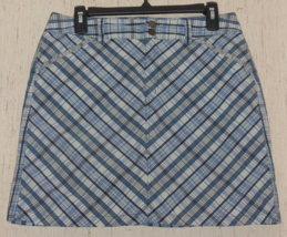 Excellent Womens Croft &amp; Barrow Stretch Blue Plaid Skort Size 12 - £22.38 GBP