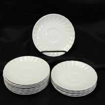 Johnson Bros England White Swirl Saucers 5.625&quot; Lot of 14 - $29.39