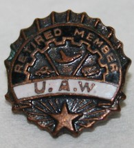 Retired Member UAW Lapel / Tie Pin Brass Enamel United Automobile Workers Union - £11.86 GBP
