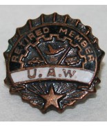 Retired Member UAW Lapel / Tie Pin Brass Enamel United Automobile Worker... - $20.84 CAD