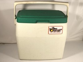 Vintage 1982 OSCAR By Coleman Cooler 16 Quart White Green Lid Made In USA - $39.59